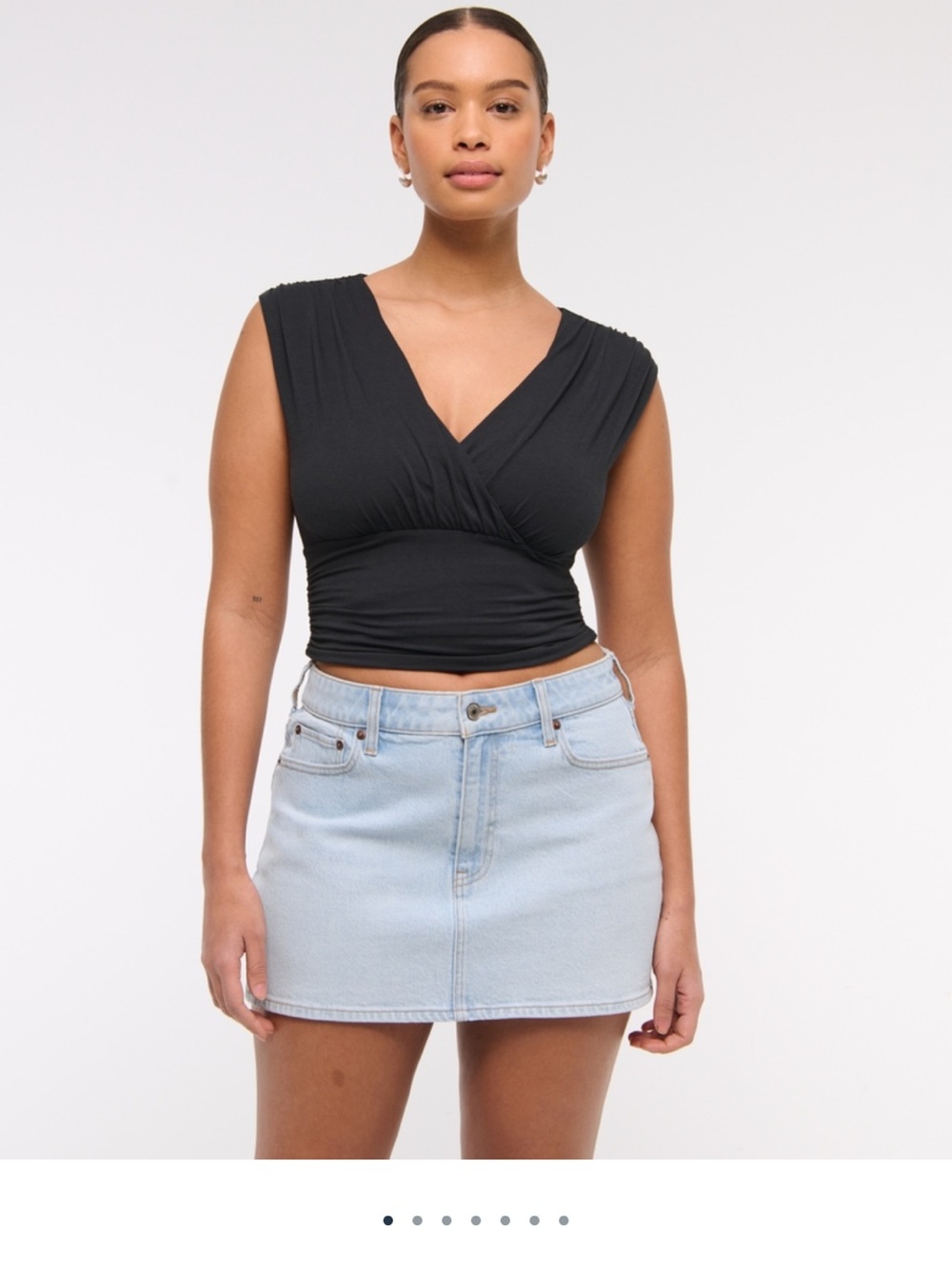 Mid Rise Denim Mini Skirt